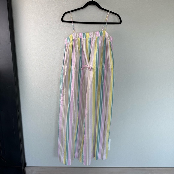 NWOT GANNI Stripe Cotton Maxi Strap Dress Multicolor Boho Casual Women’s Size 4 - Picture 5 of 16